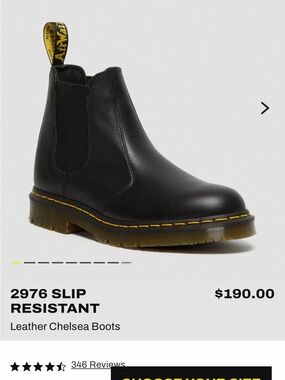 Dr. Martens Tan and Black Leather Ankle Boots. 2976 SLIP RESISTANT